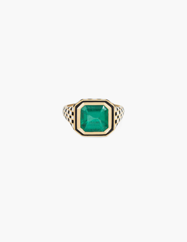 Emerald Checkered Ring - Kathryn Bentley