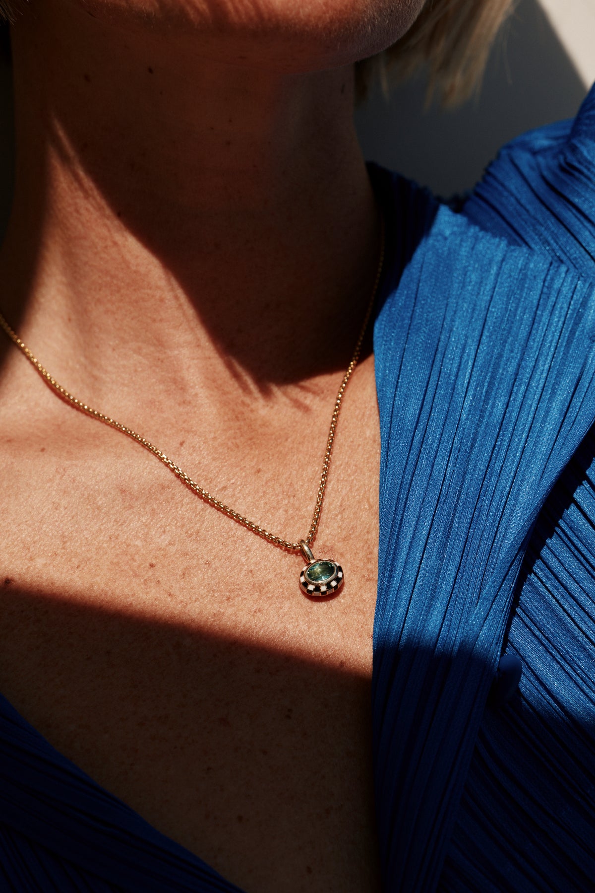 Tourmaline Checkered Pendant