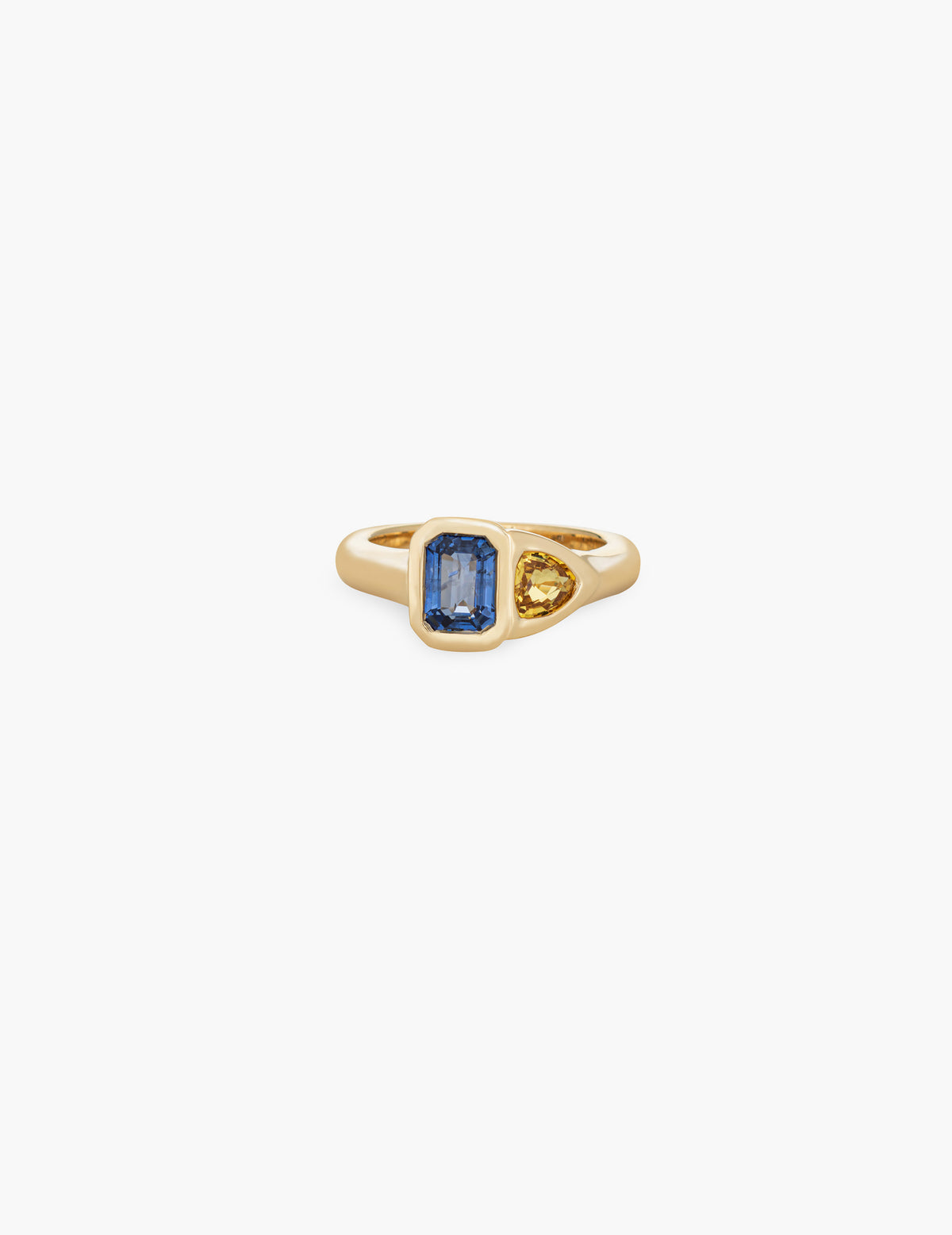 Sapphire Trillion Diptych Ring