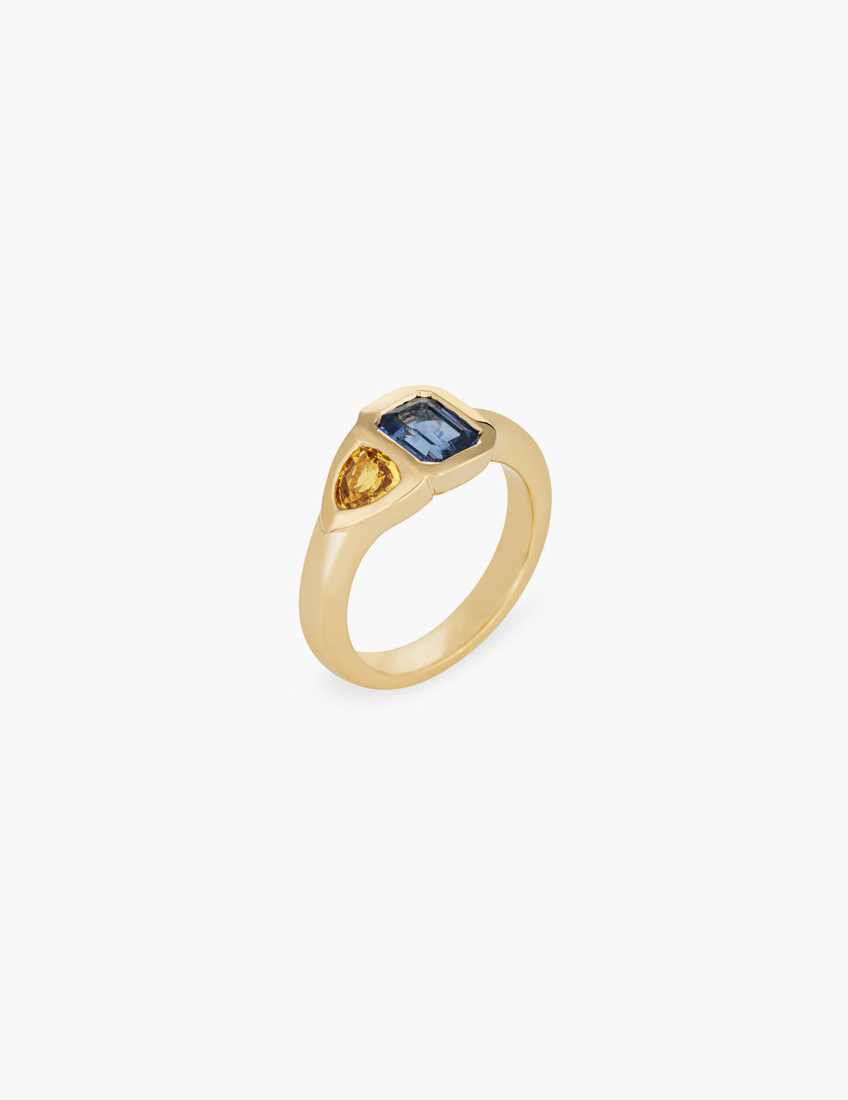 Sapphire Trillion Diptych Ring