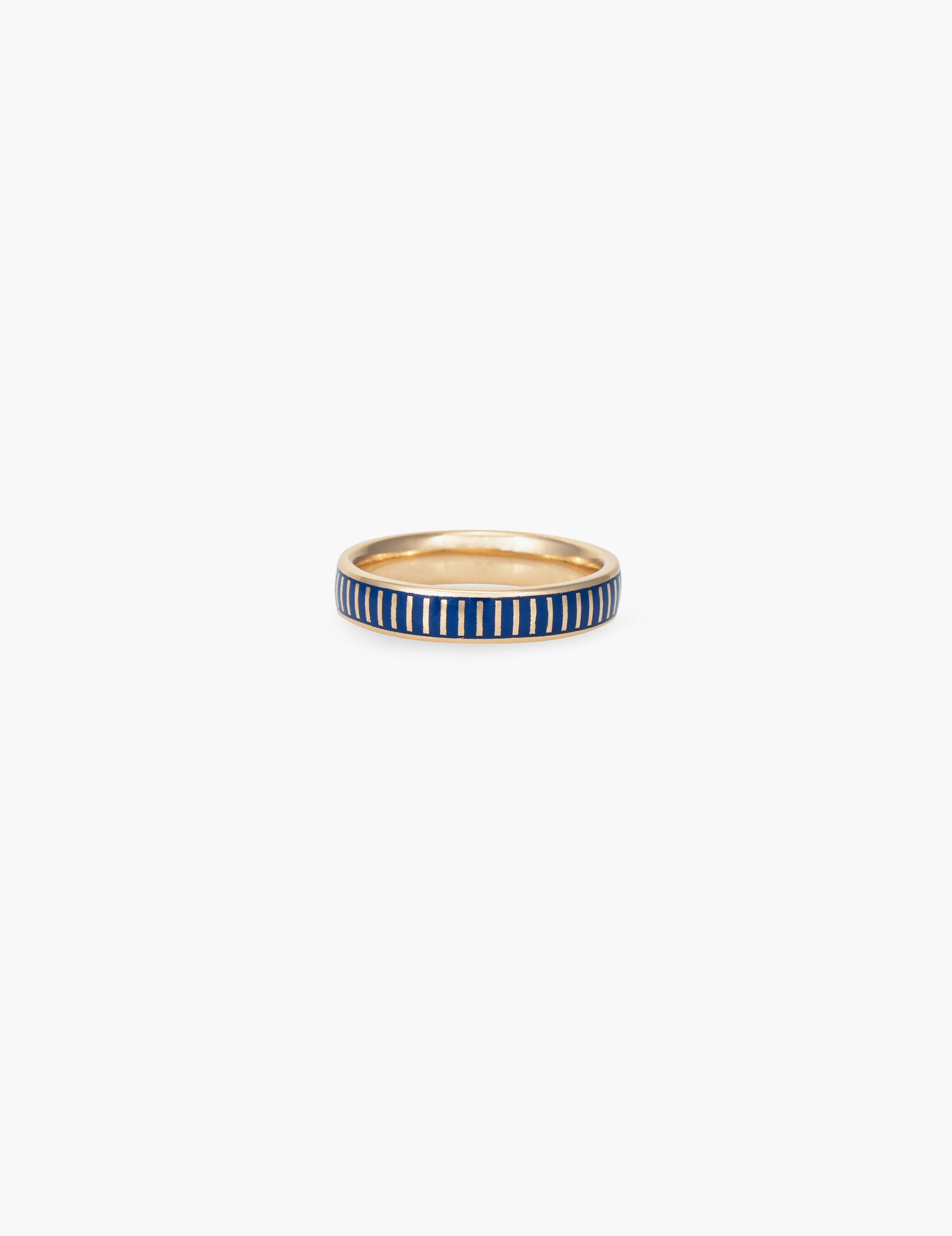 Striped Blue Enamel Ring