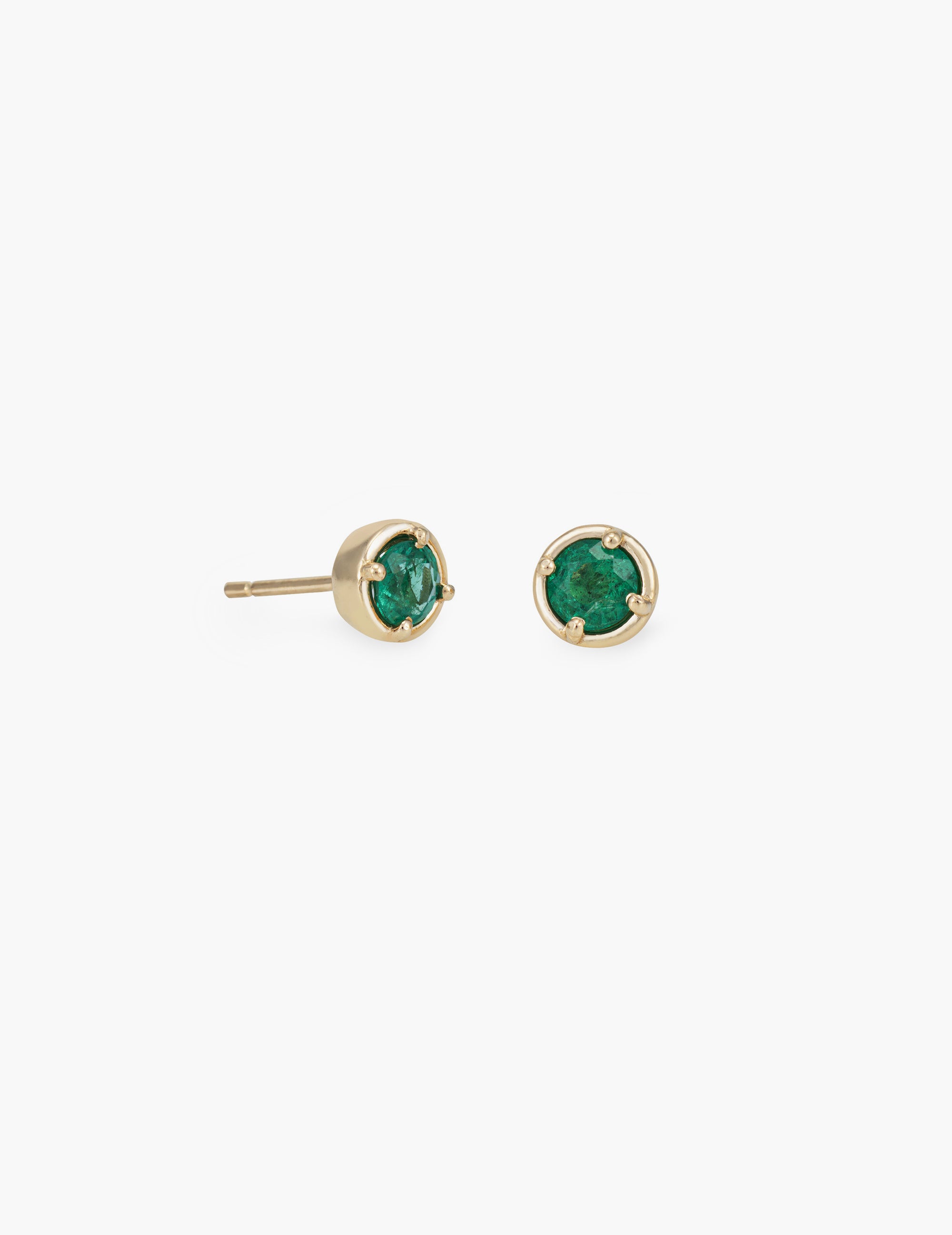Large Dot Studs in Emerald