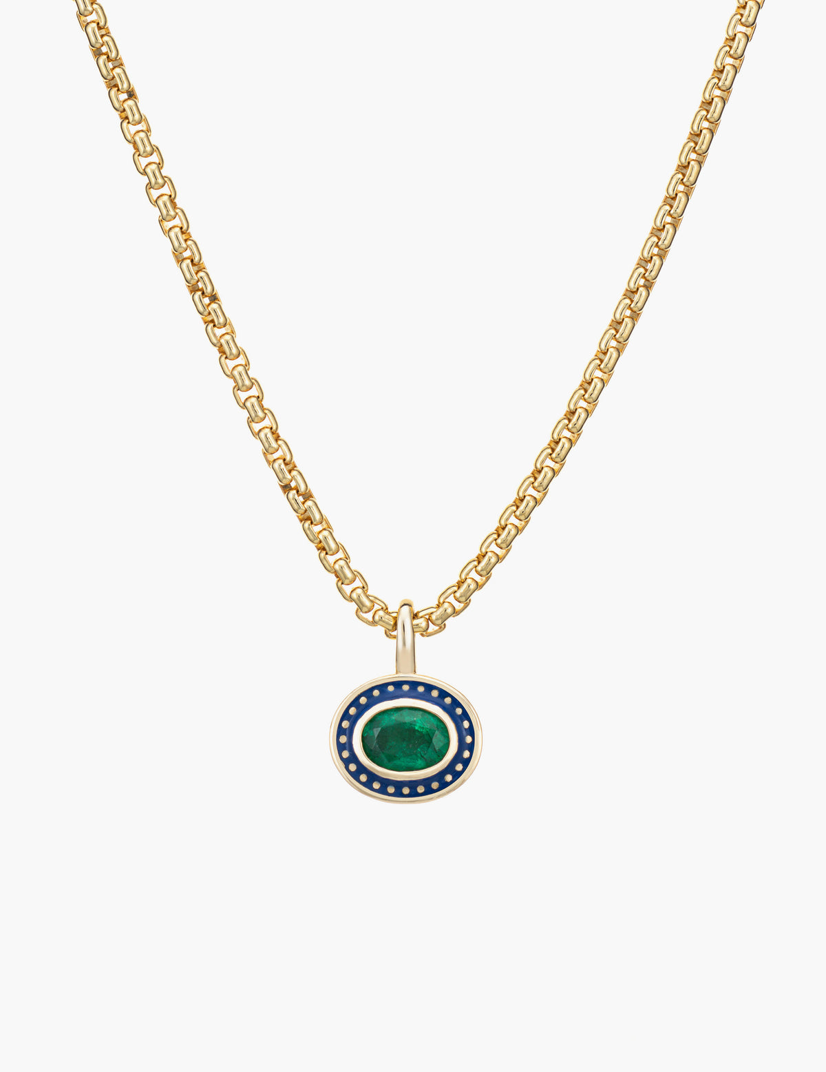 Emerald Enamel Pendant