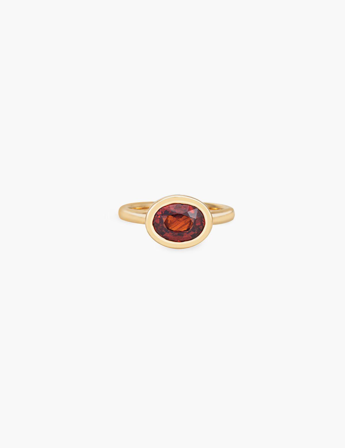 Spessartite Garnet Flower Enamel Ring