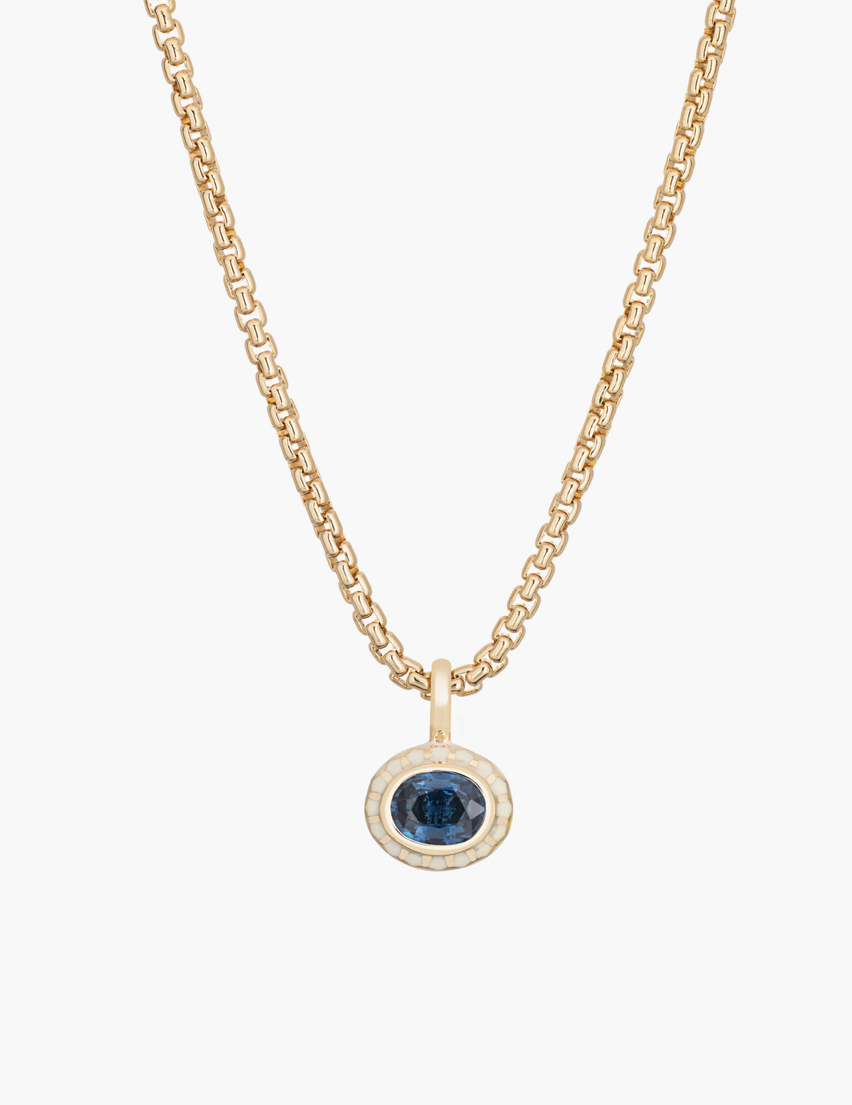 Blue Sapphire Enamel Pendant