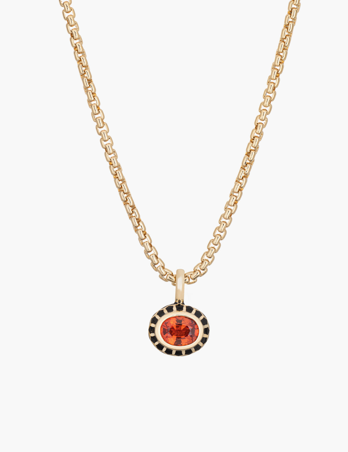 Orange Sapphire Floral Pendant