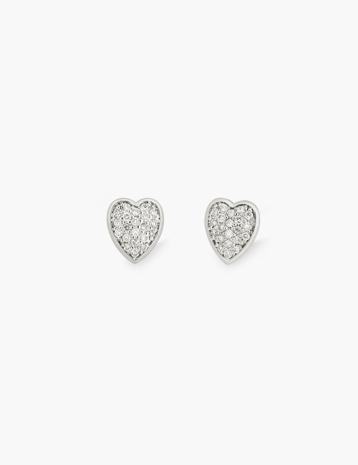 Diamond Pave Heart studs