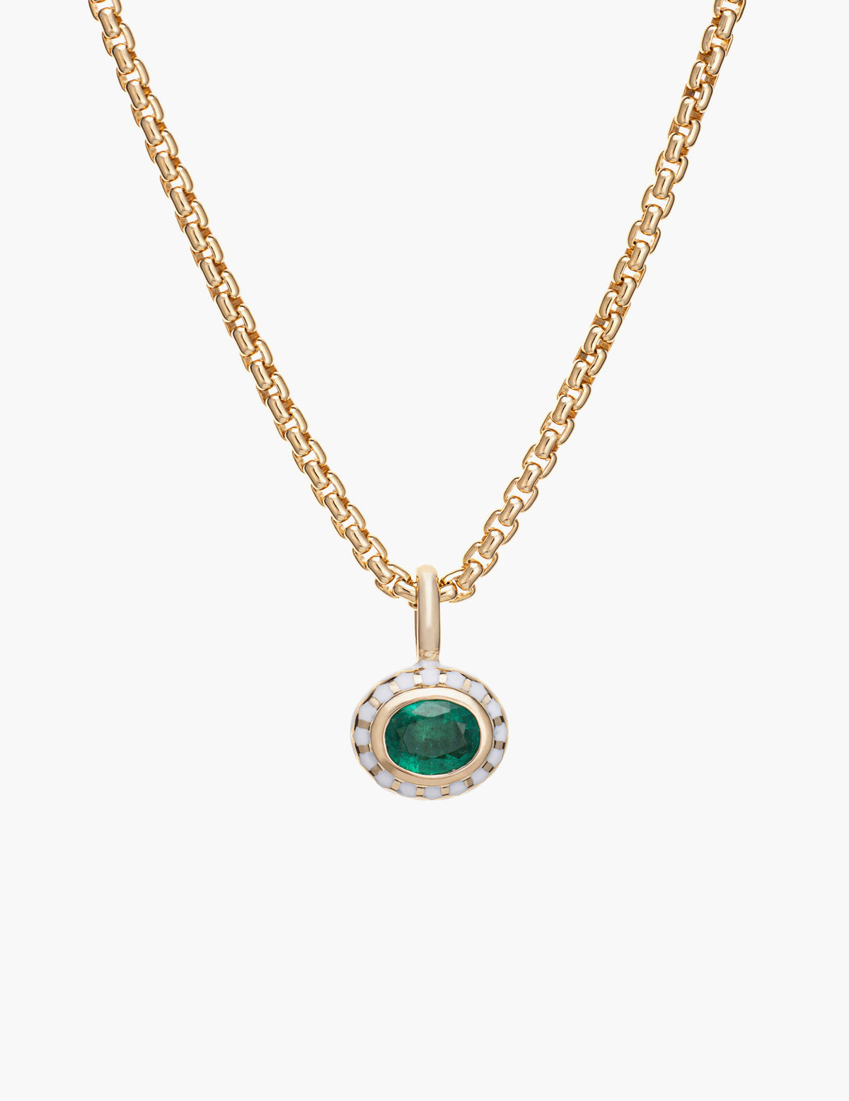 Emerald Enamel Pendant