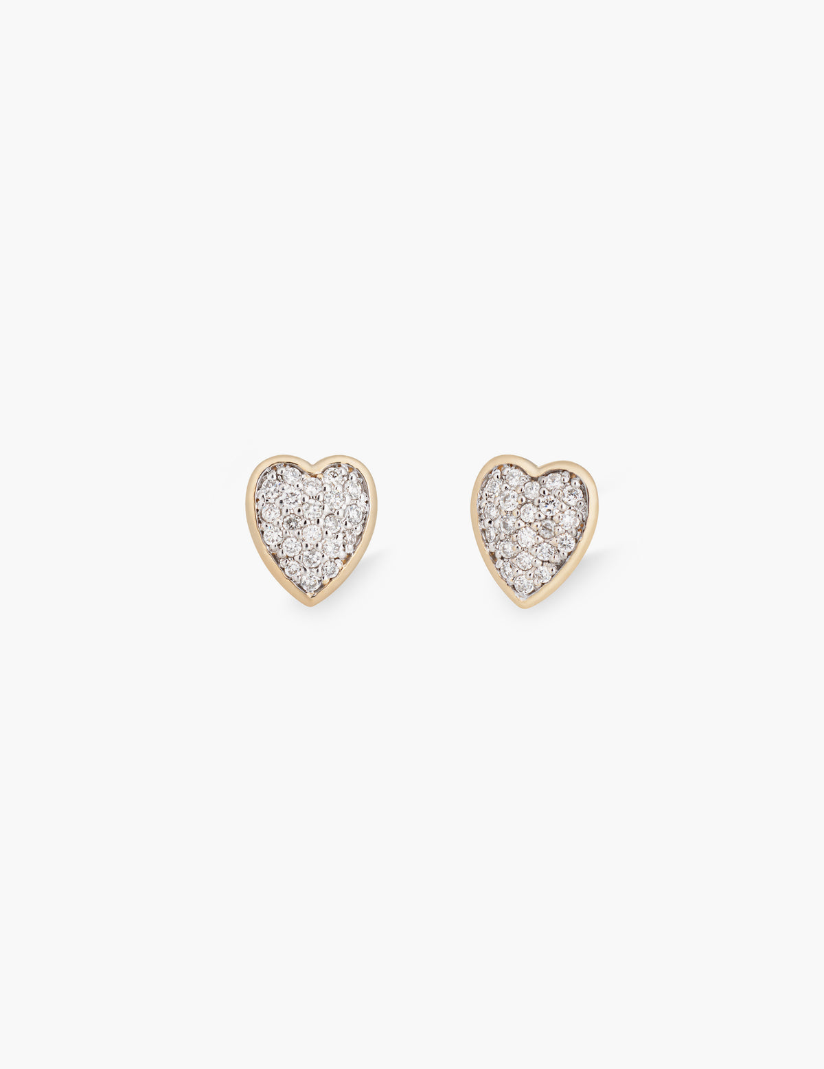 Diamond Pave Heart studs