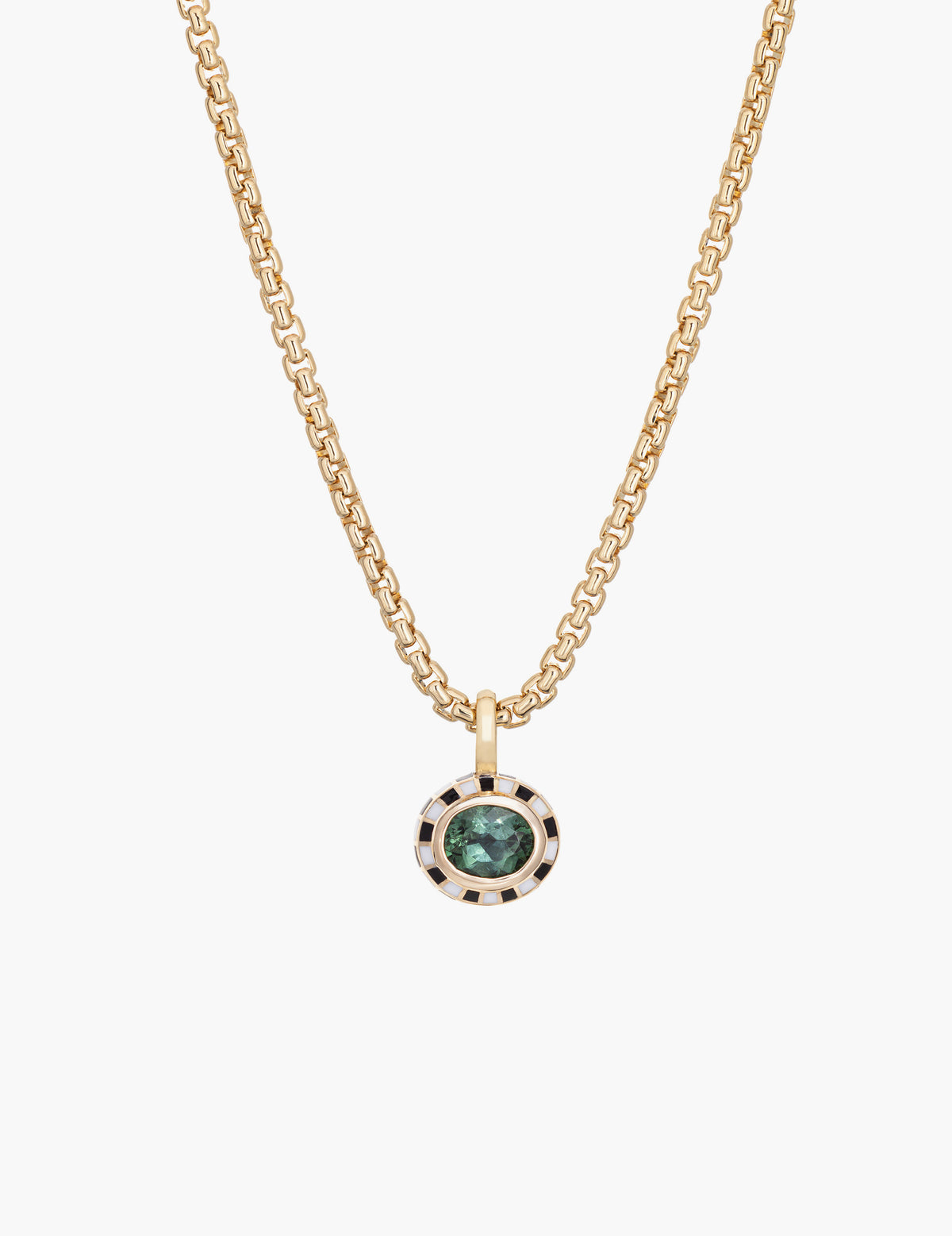 Tourmaline Checkered Pendant
