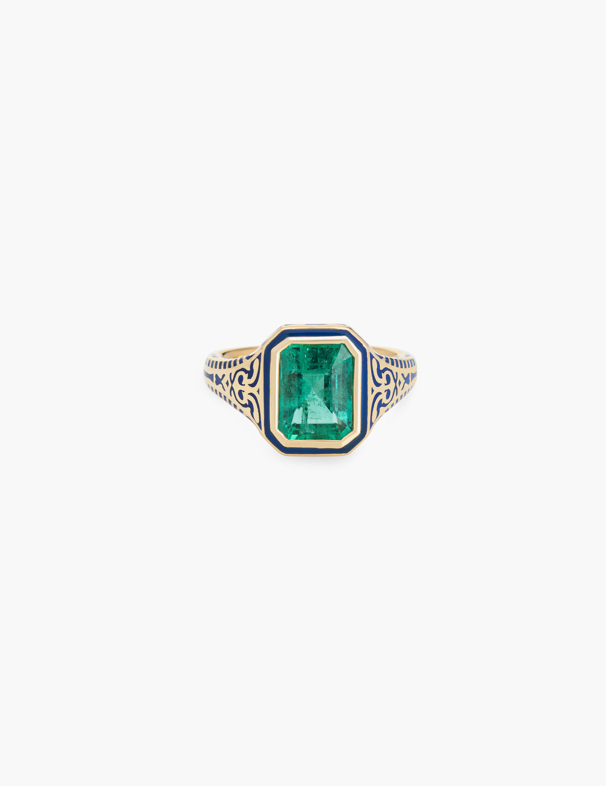 Emerald Enamel Ring