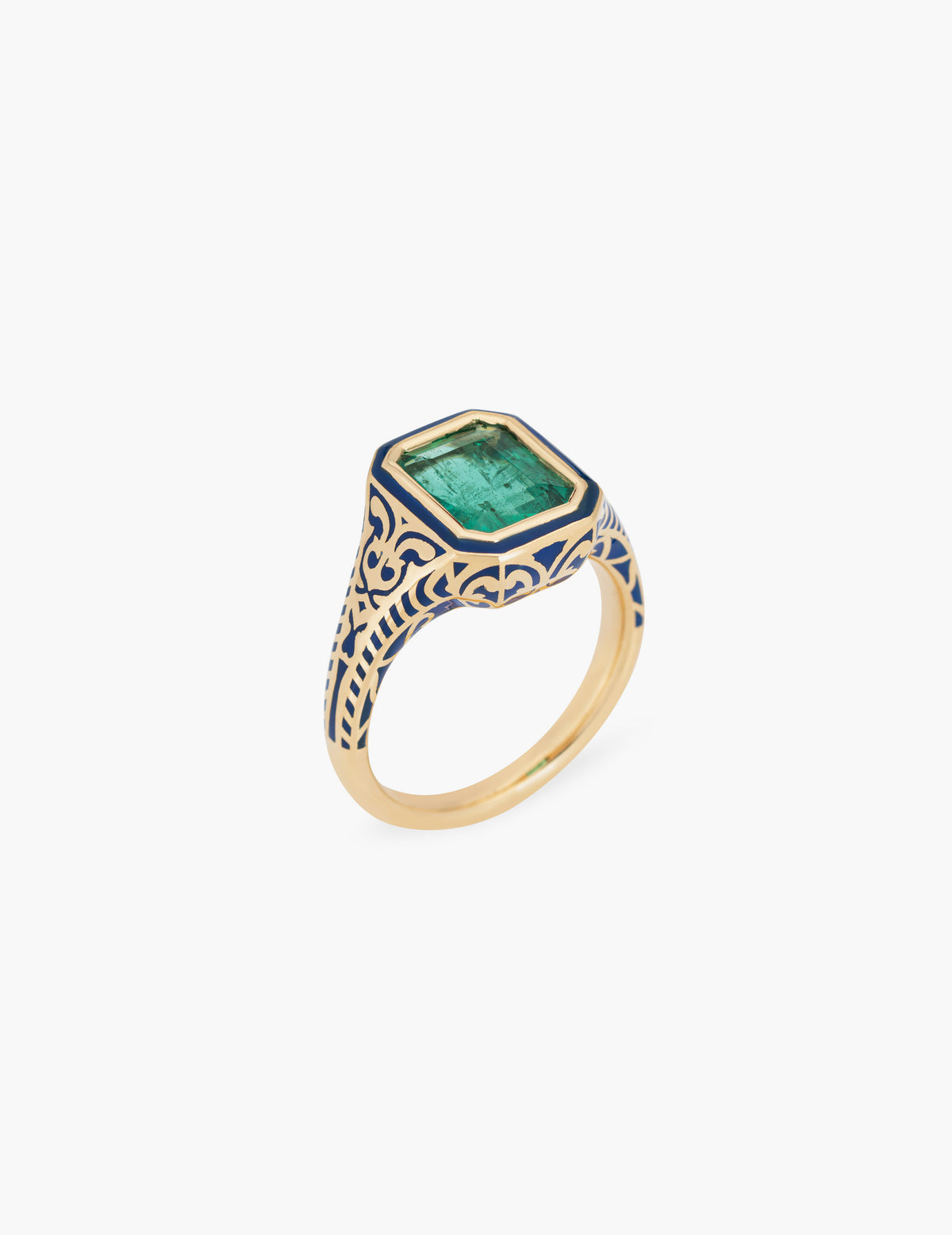 Emerald Enamel Ring