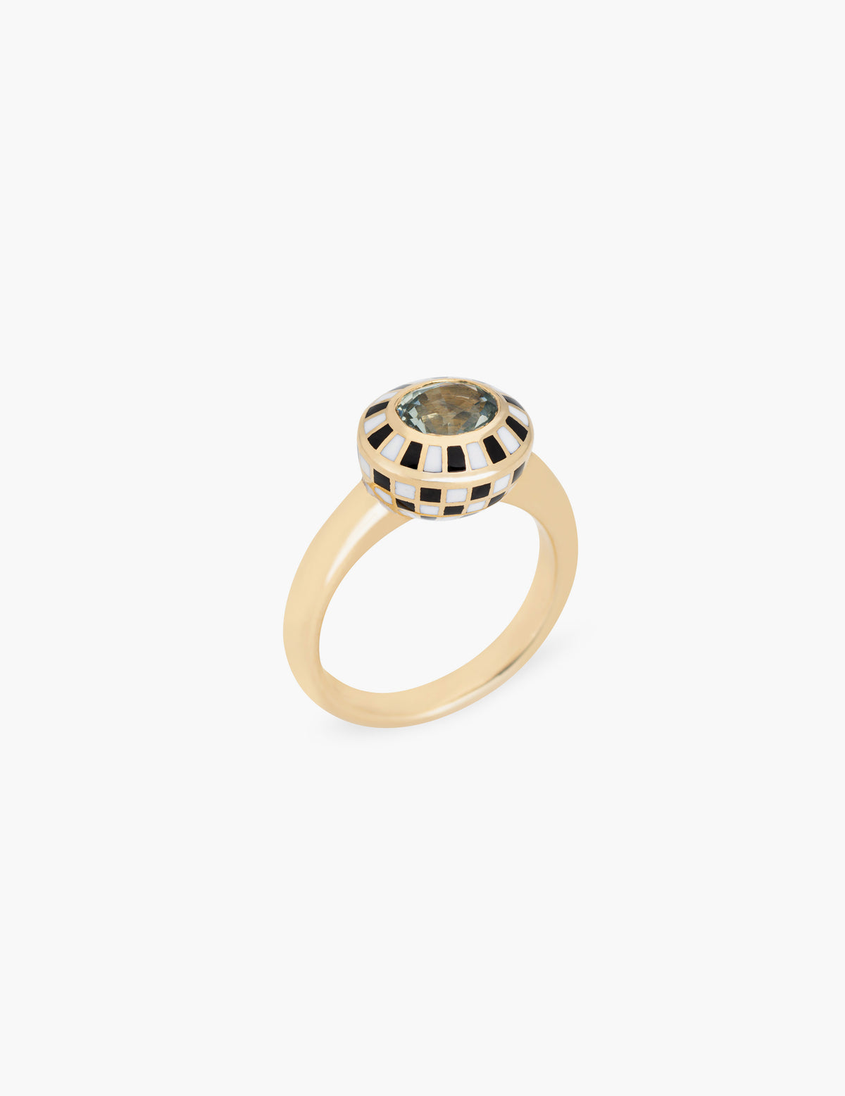 Sapphire Checkered Ring