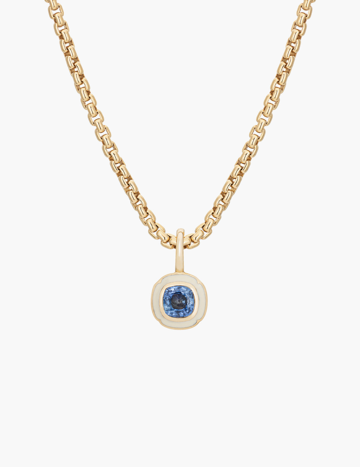 Blue Sapphire Floral Pendant