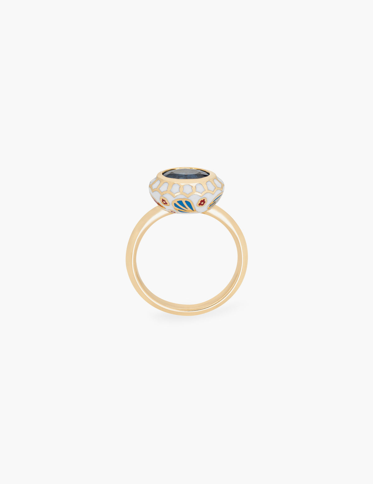 Cerulean Sapphire Enamel Ring