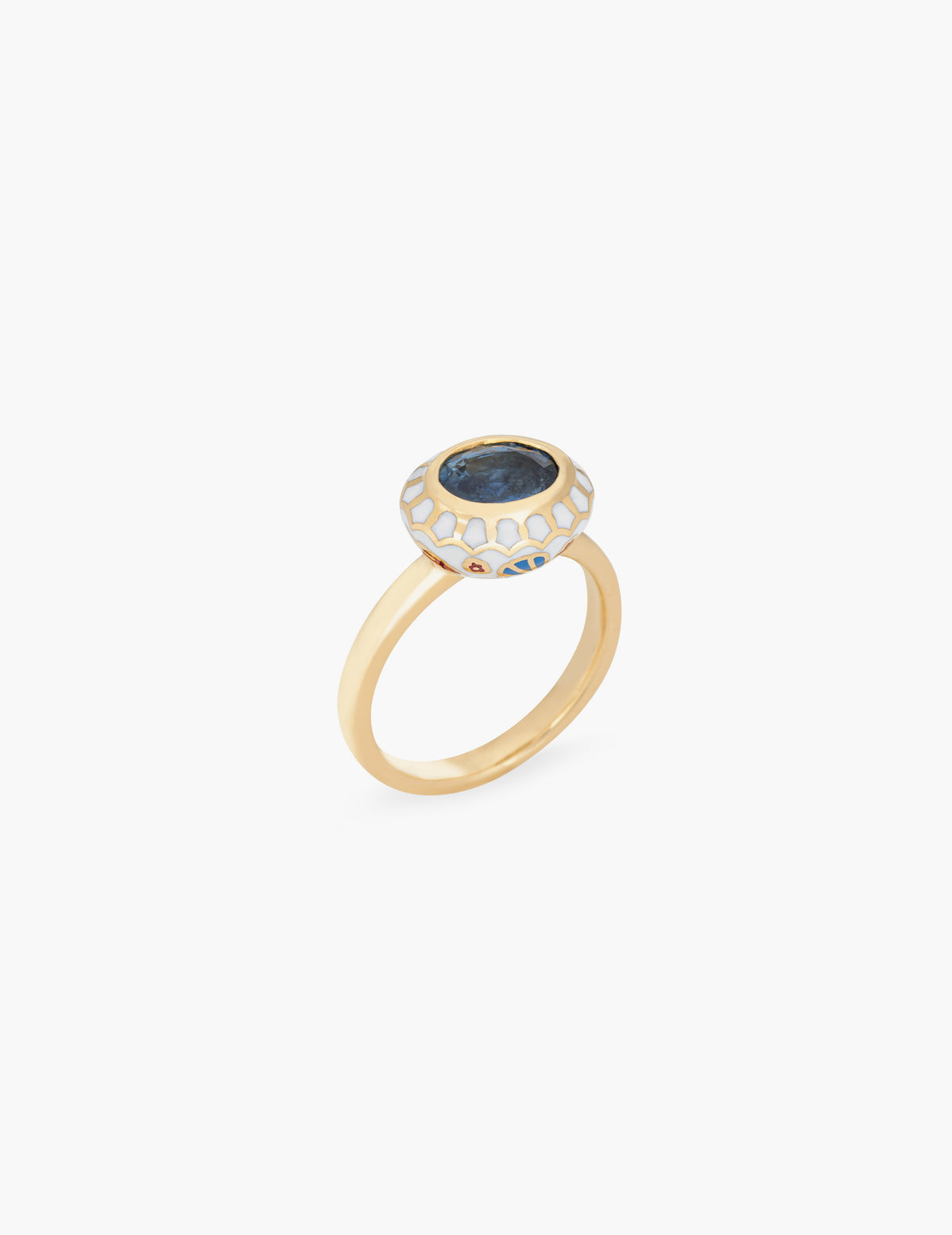 Cerulean Sapphire Enamel Ring