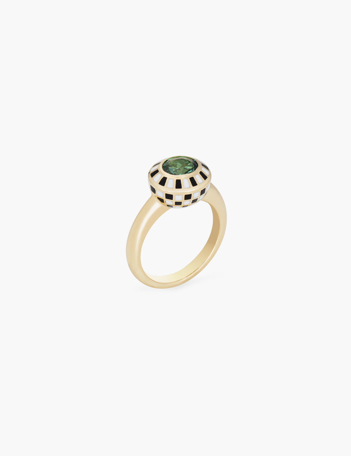 Tourmaline Checkered Ring