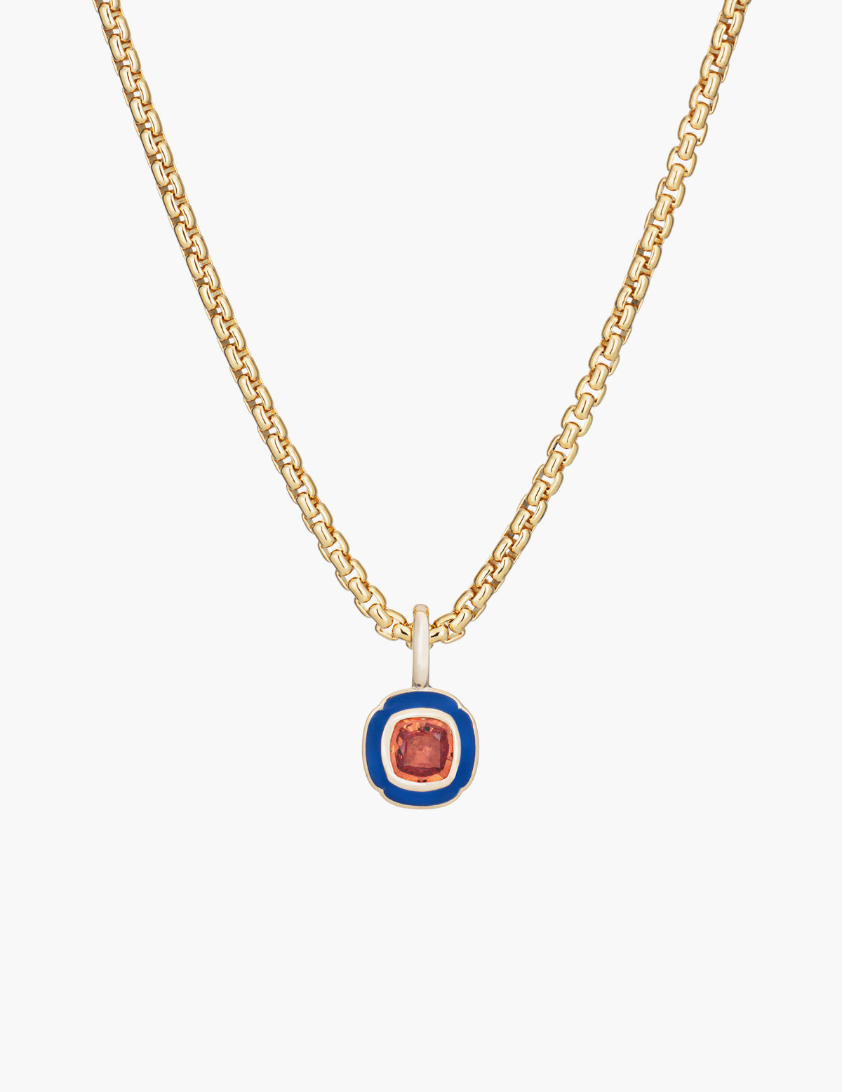 Orange Sapphire Tulip Pendant