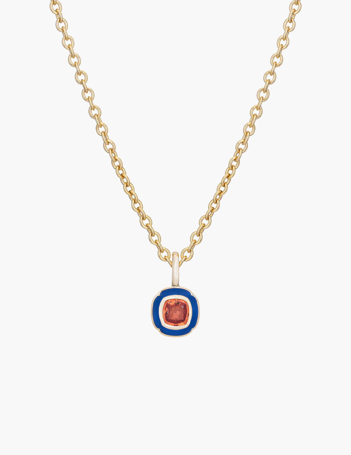 Orange Sapphire Tulip Pendant