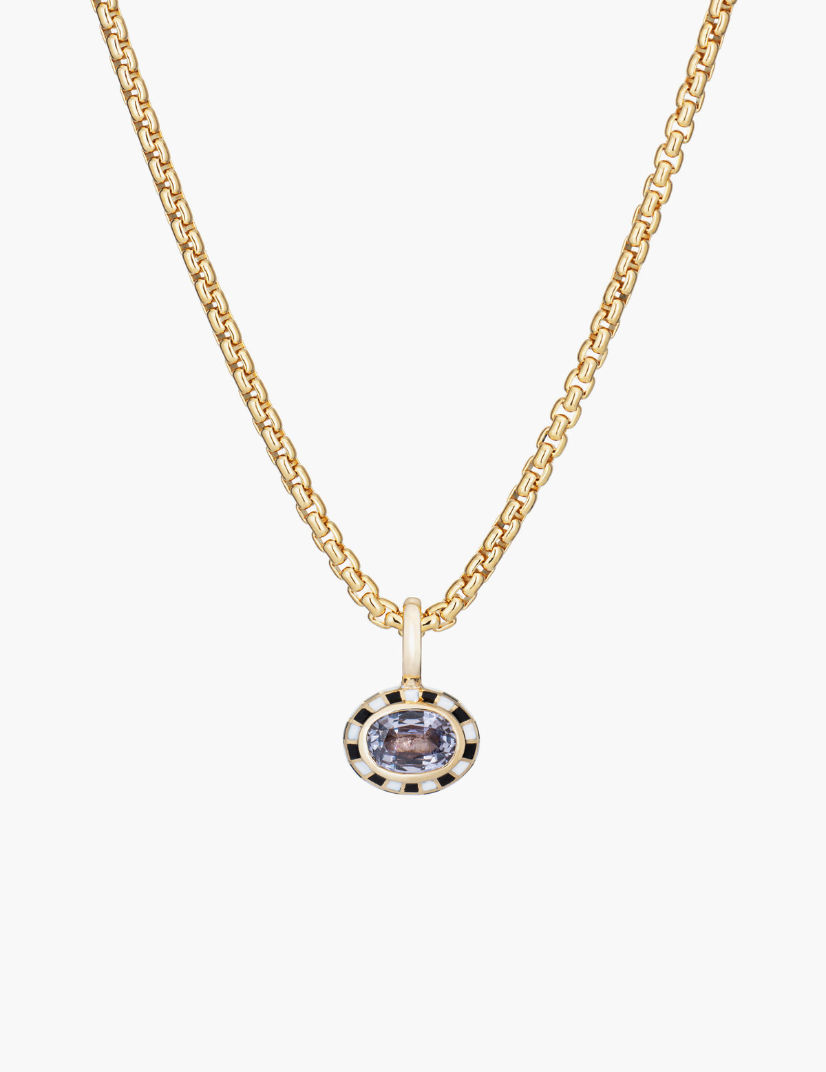 Purple Sapphire Checkered Pendant