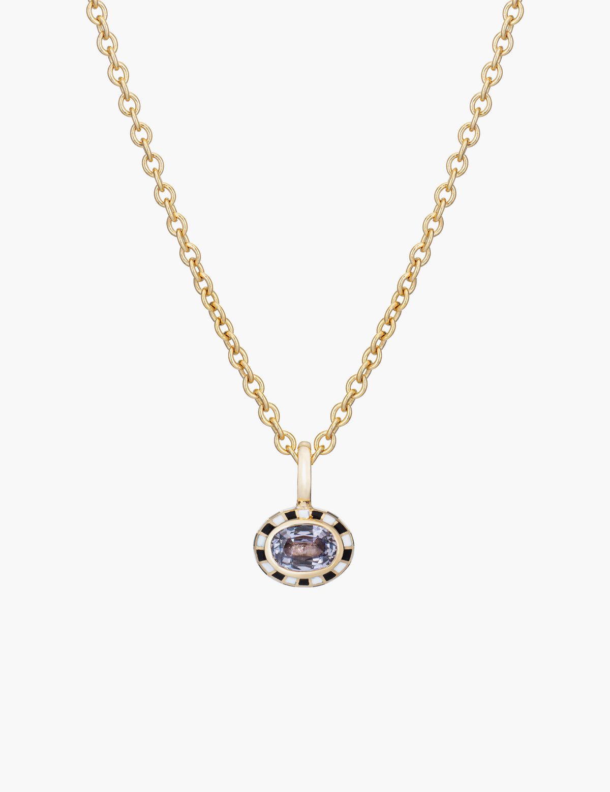 Purple Sapphire Checkered Pendant