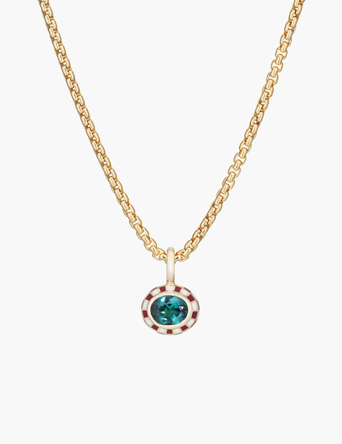 Tourmaline Checkered Pendant