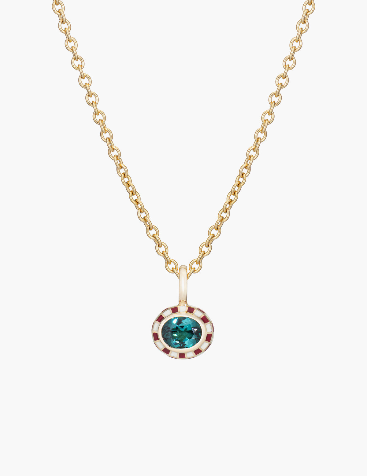 Tourmaline Checkered Pendant