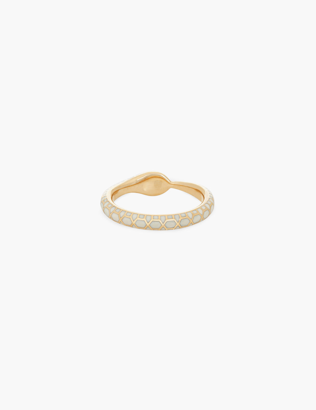 Cream Enamel Ouroboros Ring
