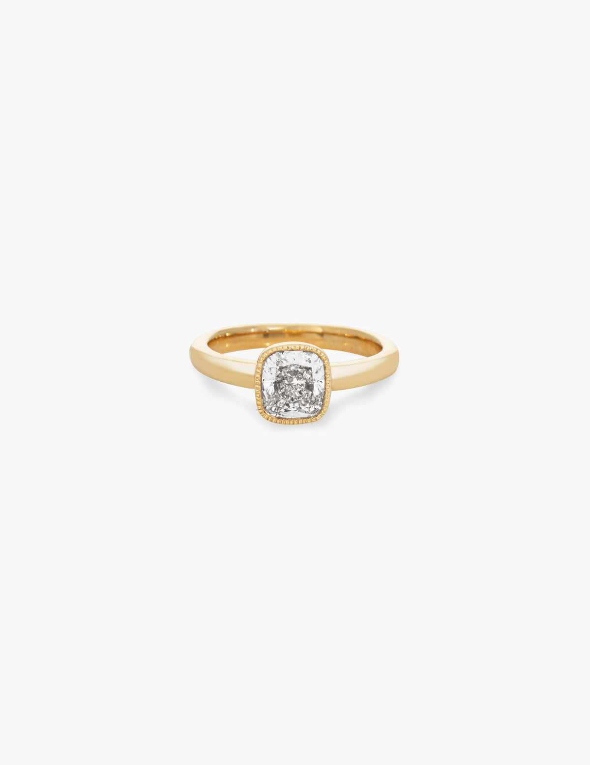 Milgrain Radiant ring with 1.51ct Lab Grown Diamond