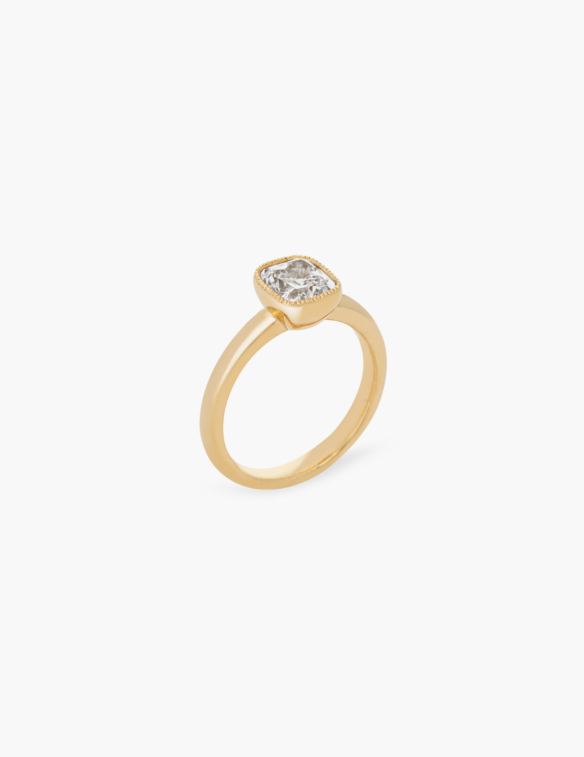 Milgrain Radiant ring with 1.51ct Lab Grown Diamond