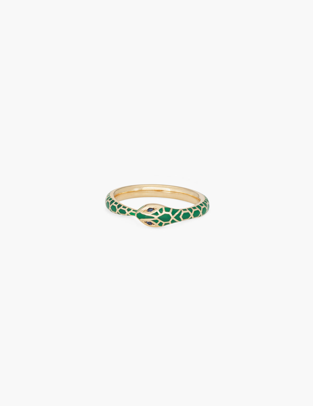Green Enamel Ouroboros Ring