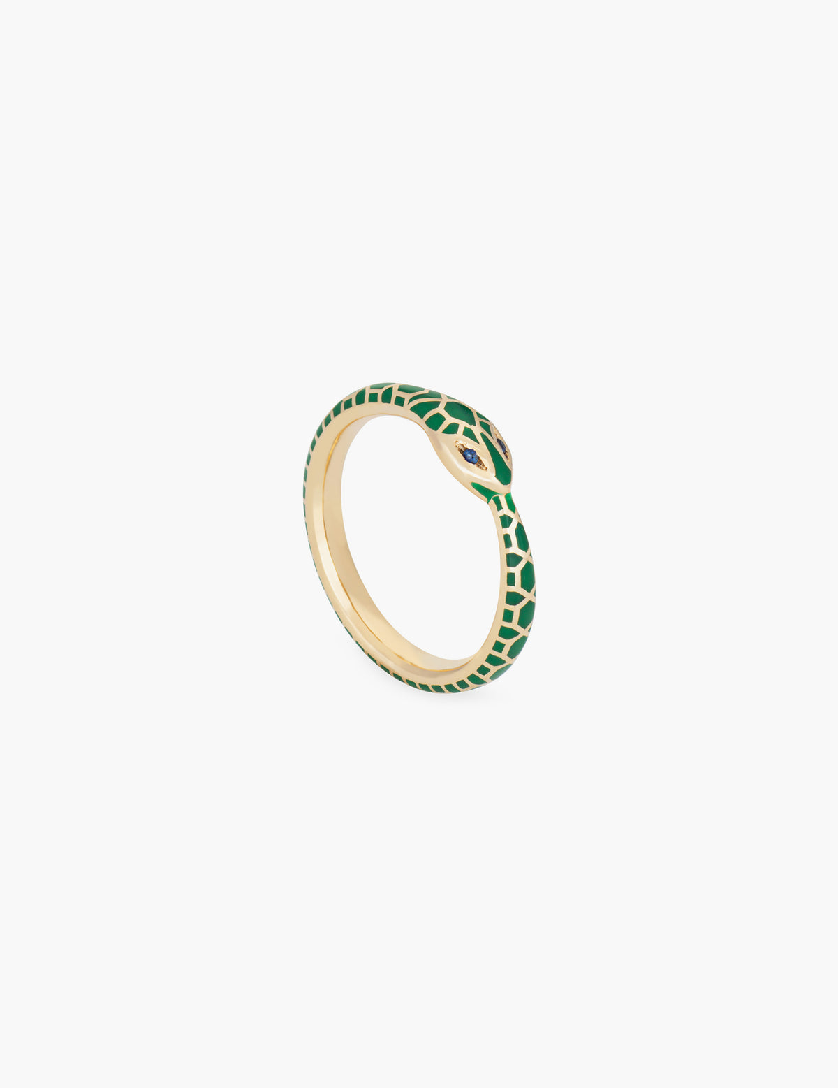 Green Enamel Ouroboros Ring