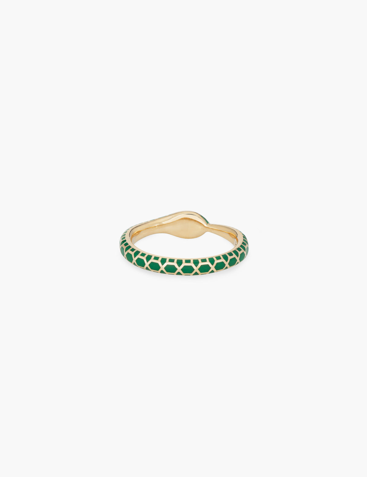 Green Enamel Ouroboros Ring
