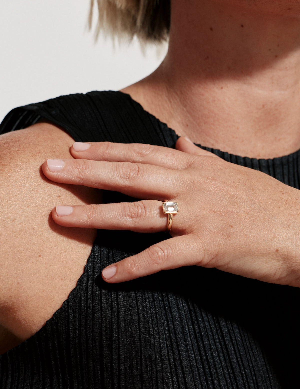 Colette Ring with 2.02ct lab grown emerald cut diamond