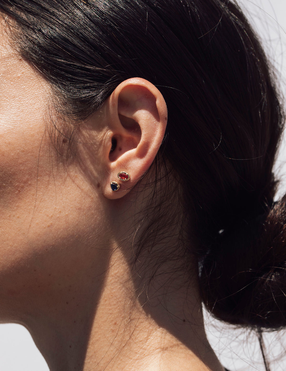 Vermilion Sapphire Ellipse Studs
