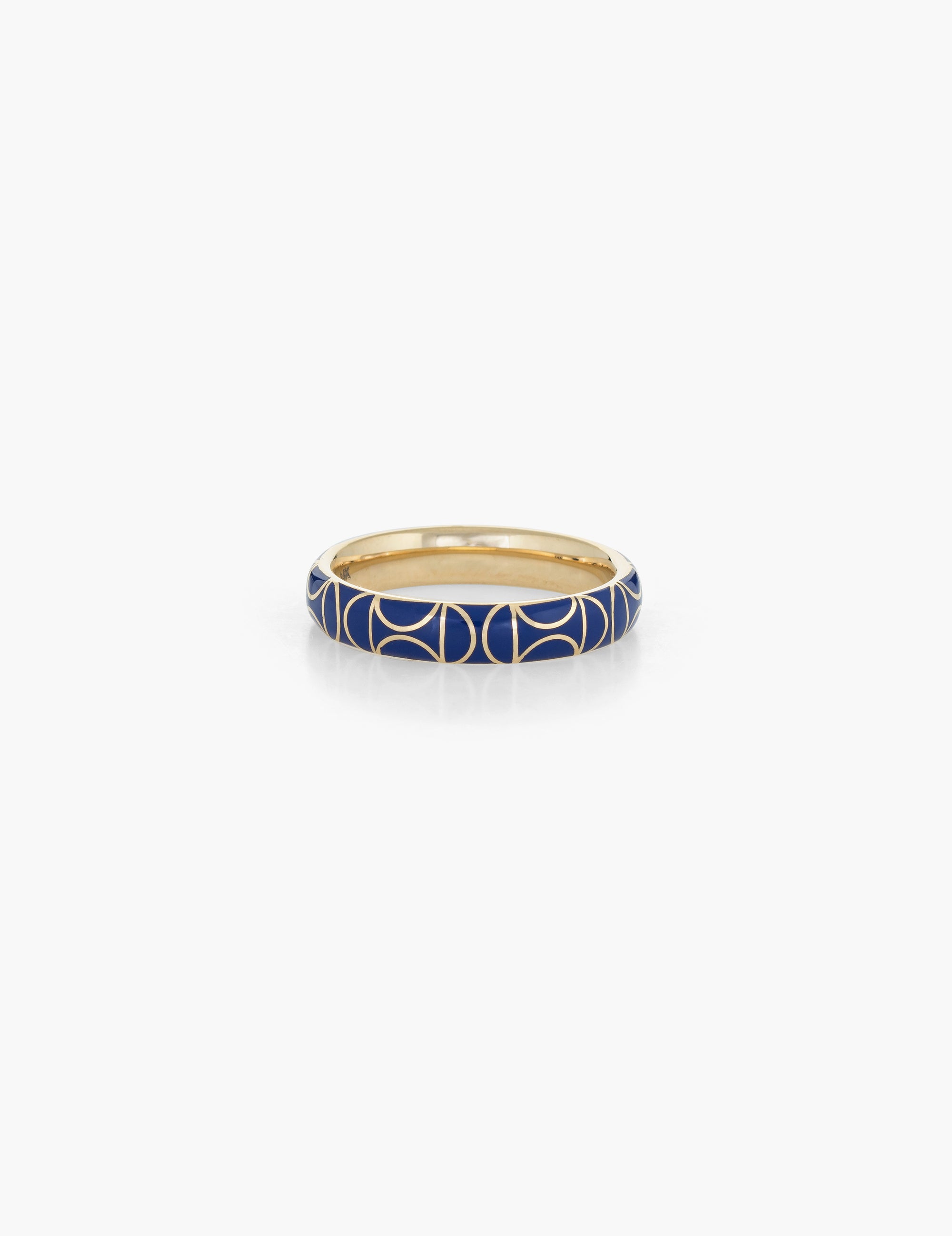 Deco motif Enamel Ring