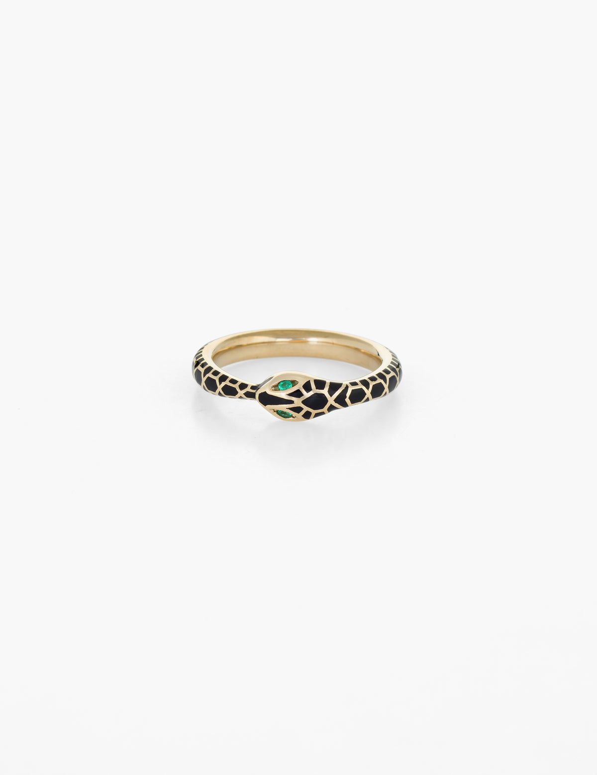 Black Enamel Ouroboros Ring