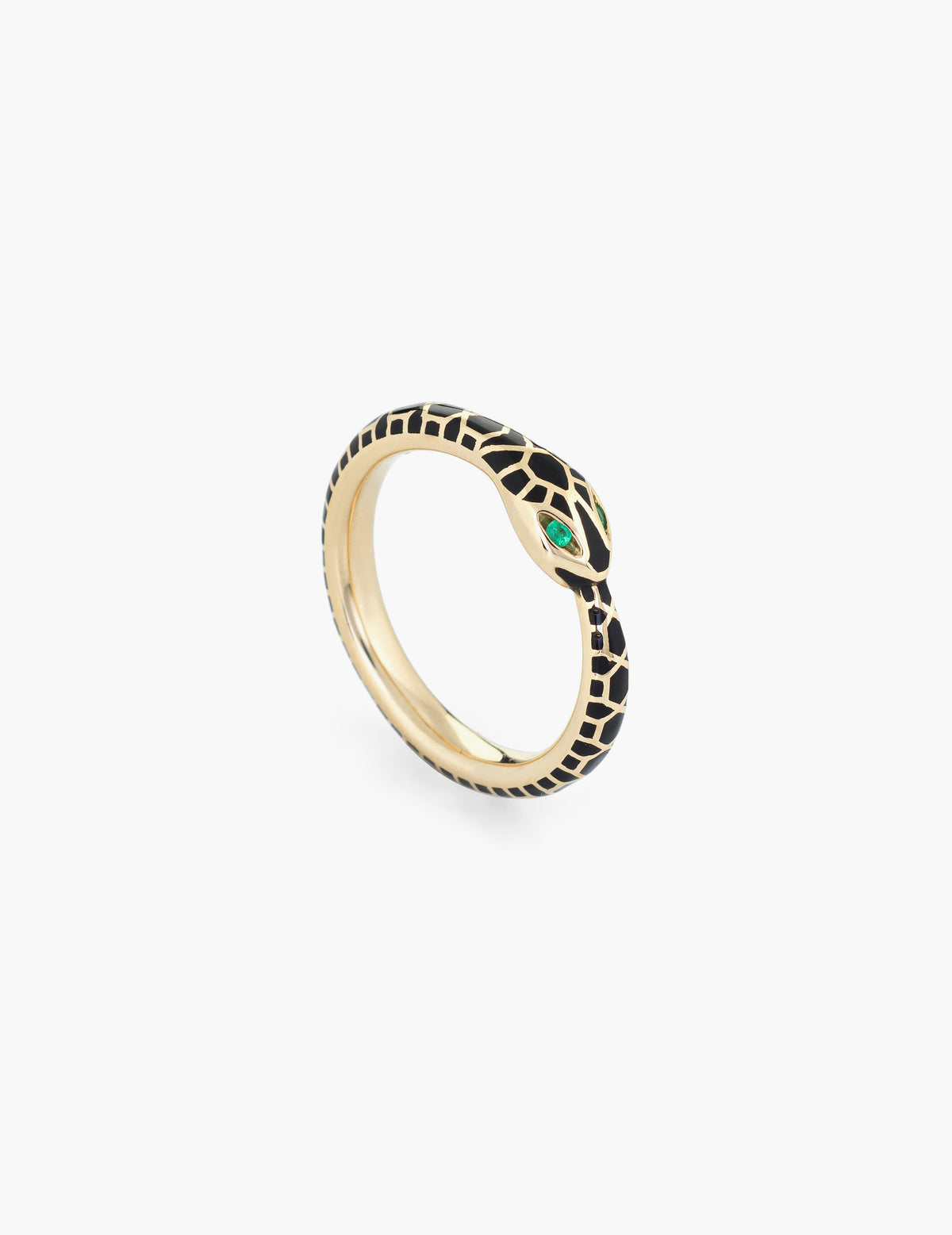 Black Enamel Ouroboros Ring