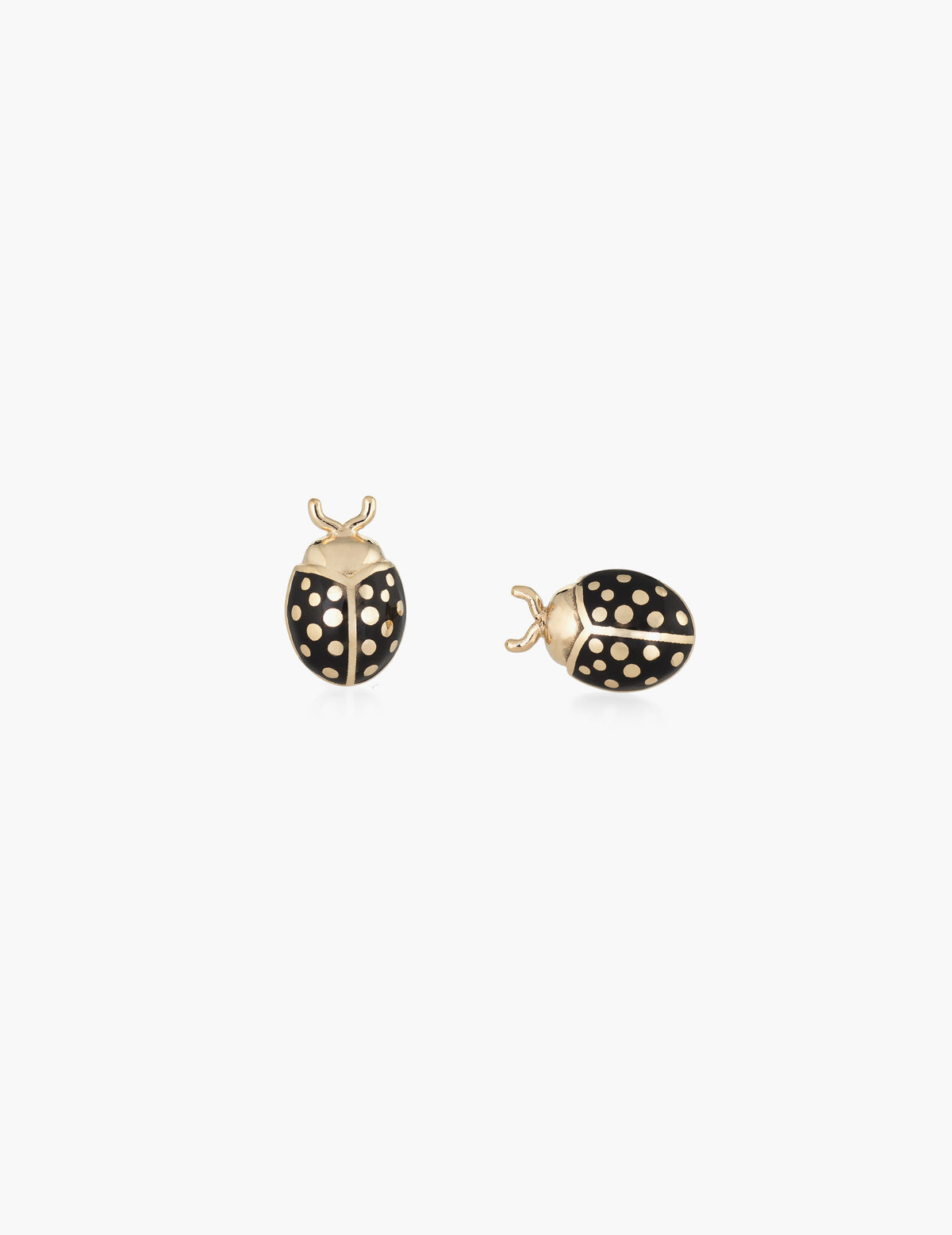 Black enamel Ladybug Studs