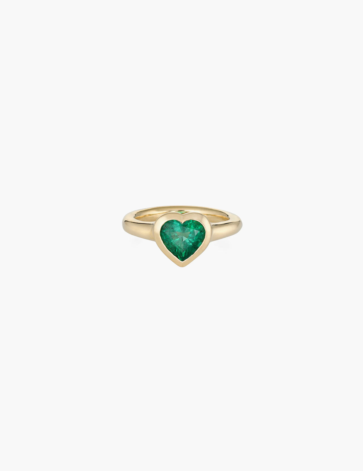 Large emerald heart ring