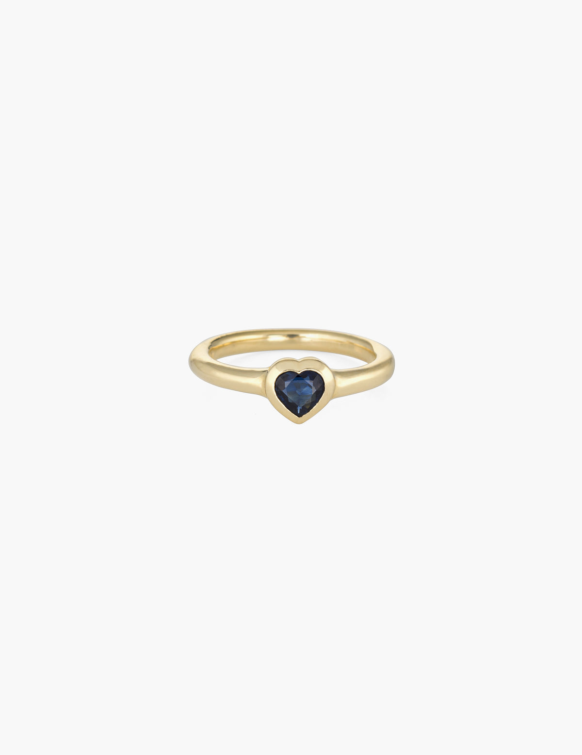 Small blue sapphire heart ring