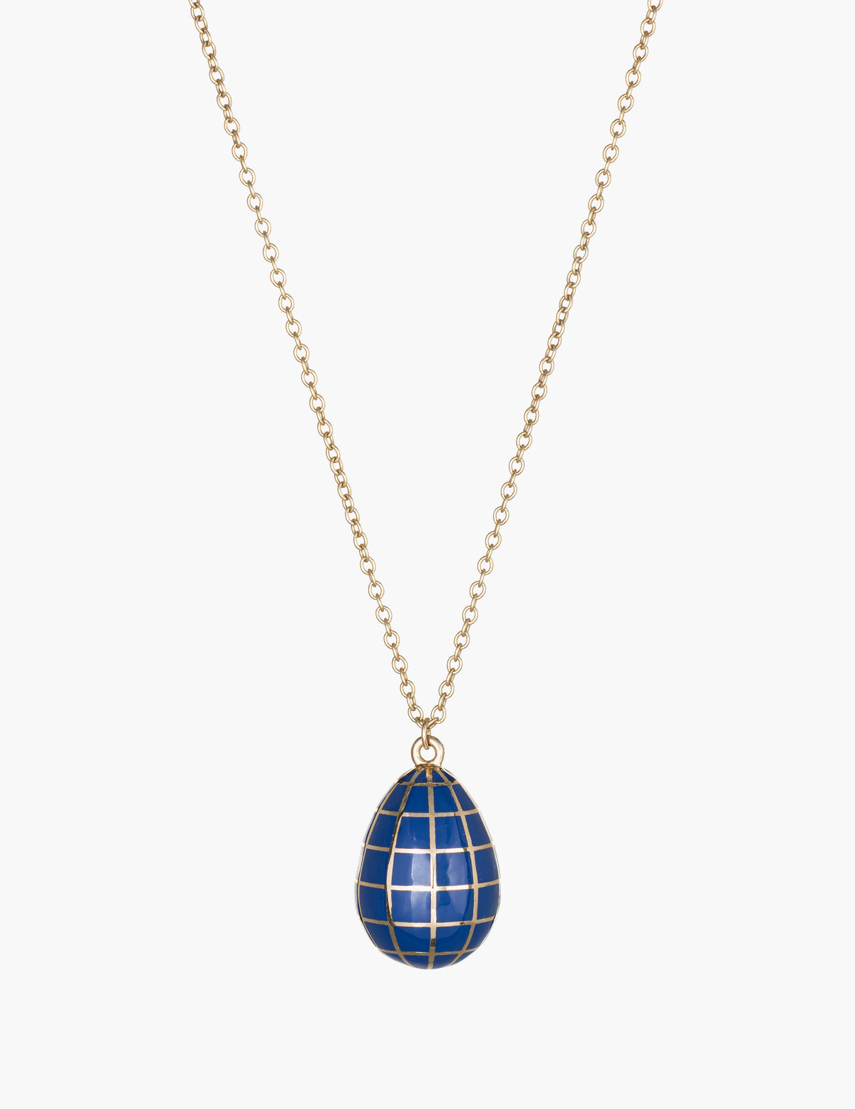Blue enamel egg pendant