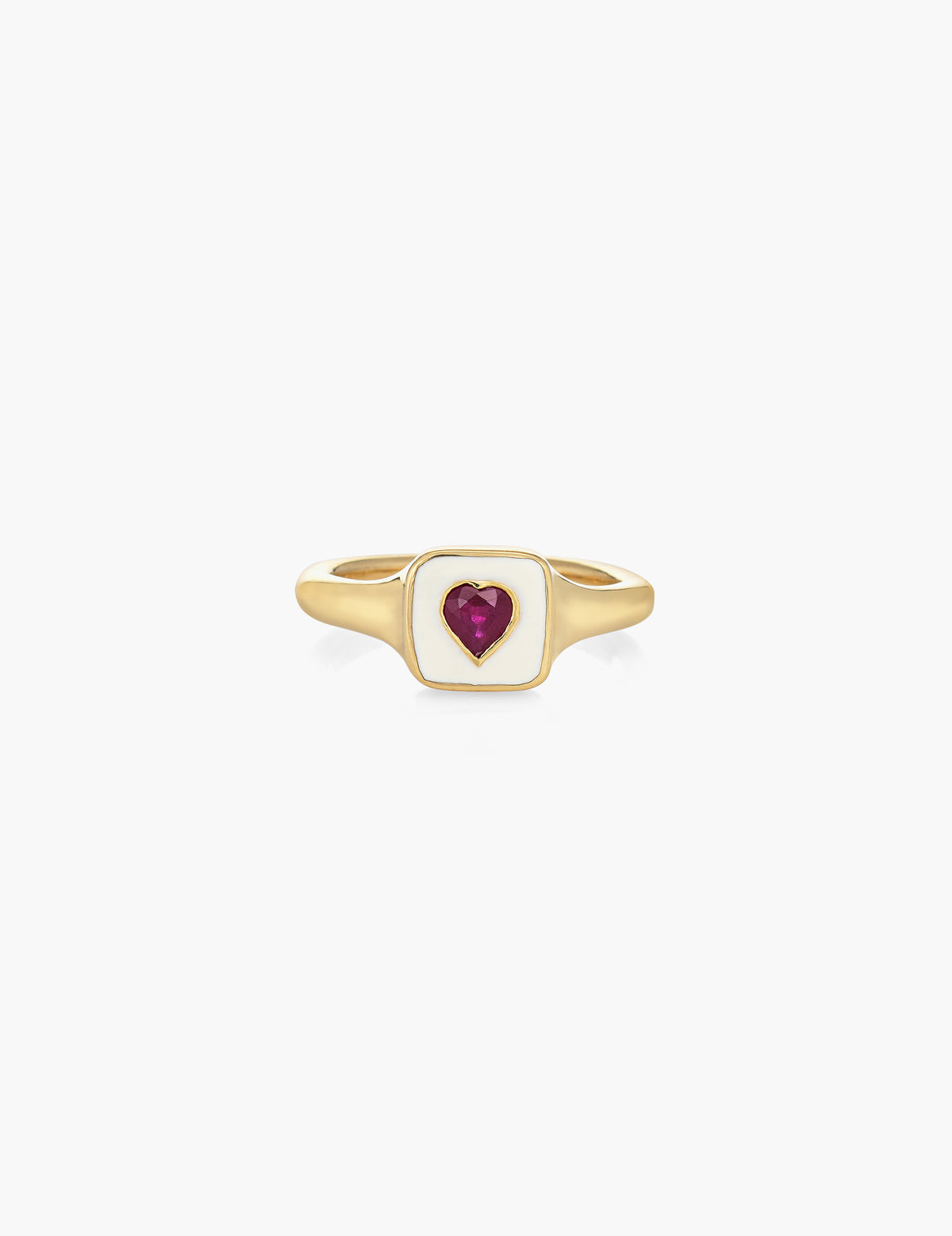 Ruby Heart Signet Ring