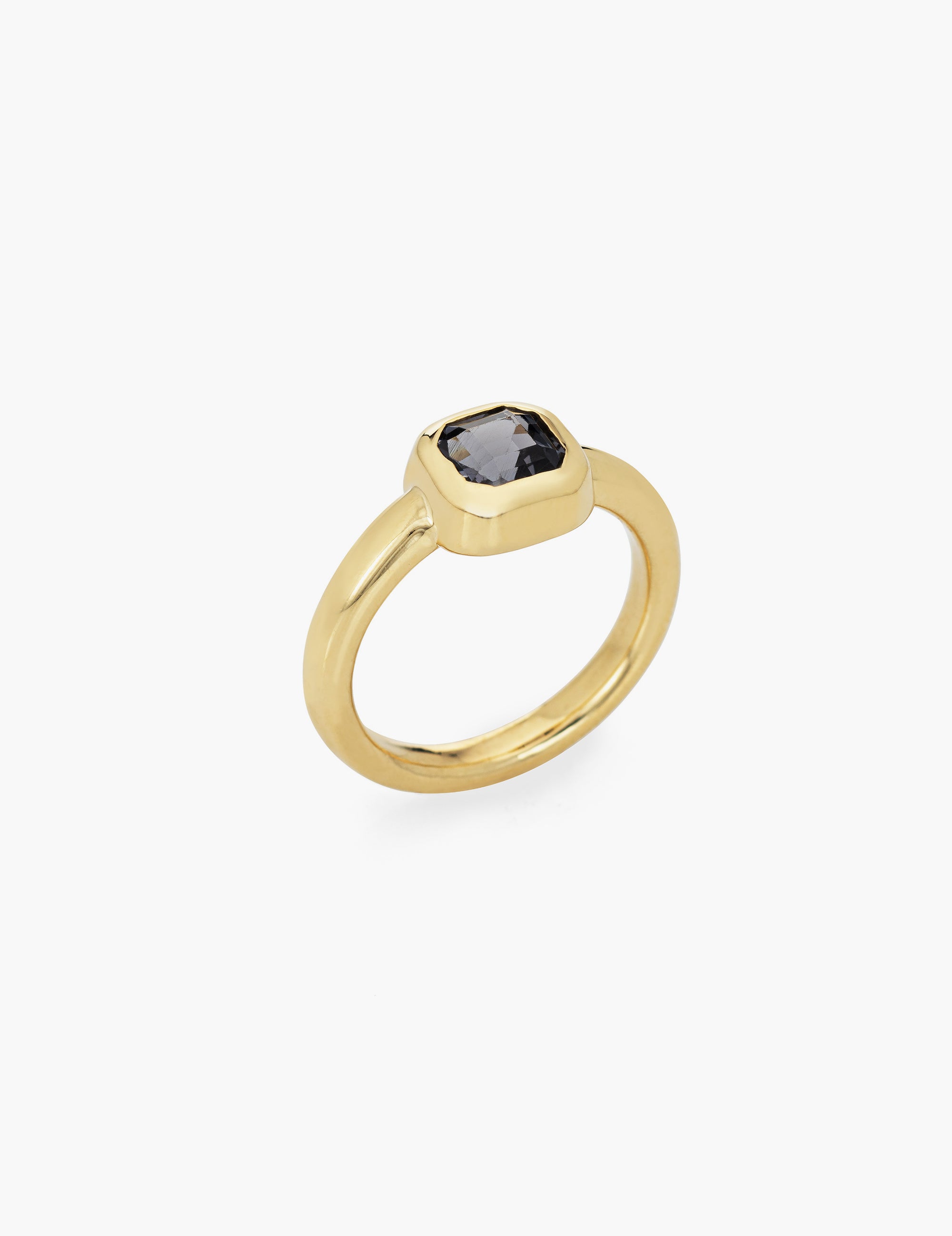 Asscher Cut Grey Sapphire Ring