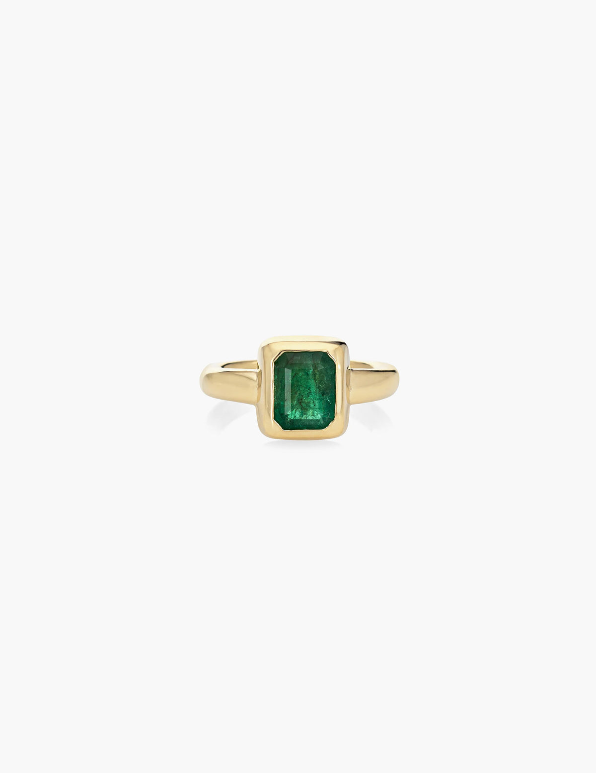 Hand Carved 1.7ct Emerald Ring Set in 18k