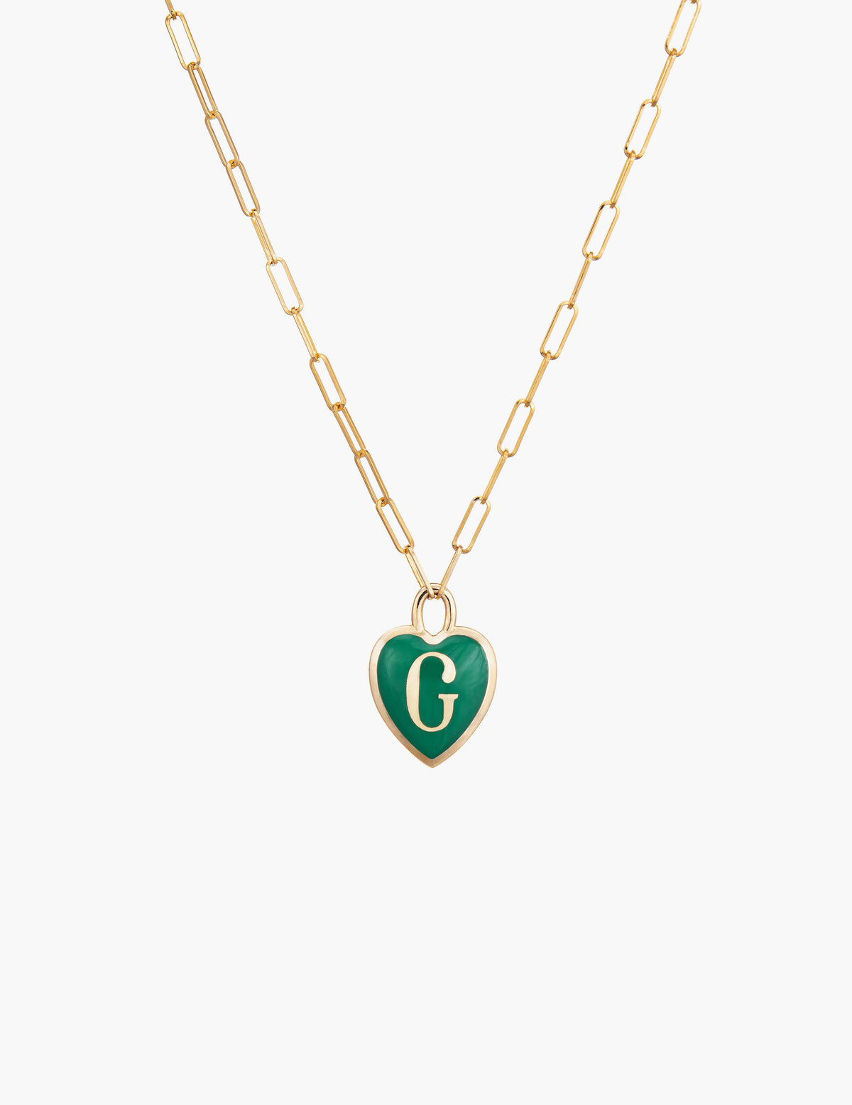 Enamel Heart Initial Pendant