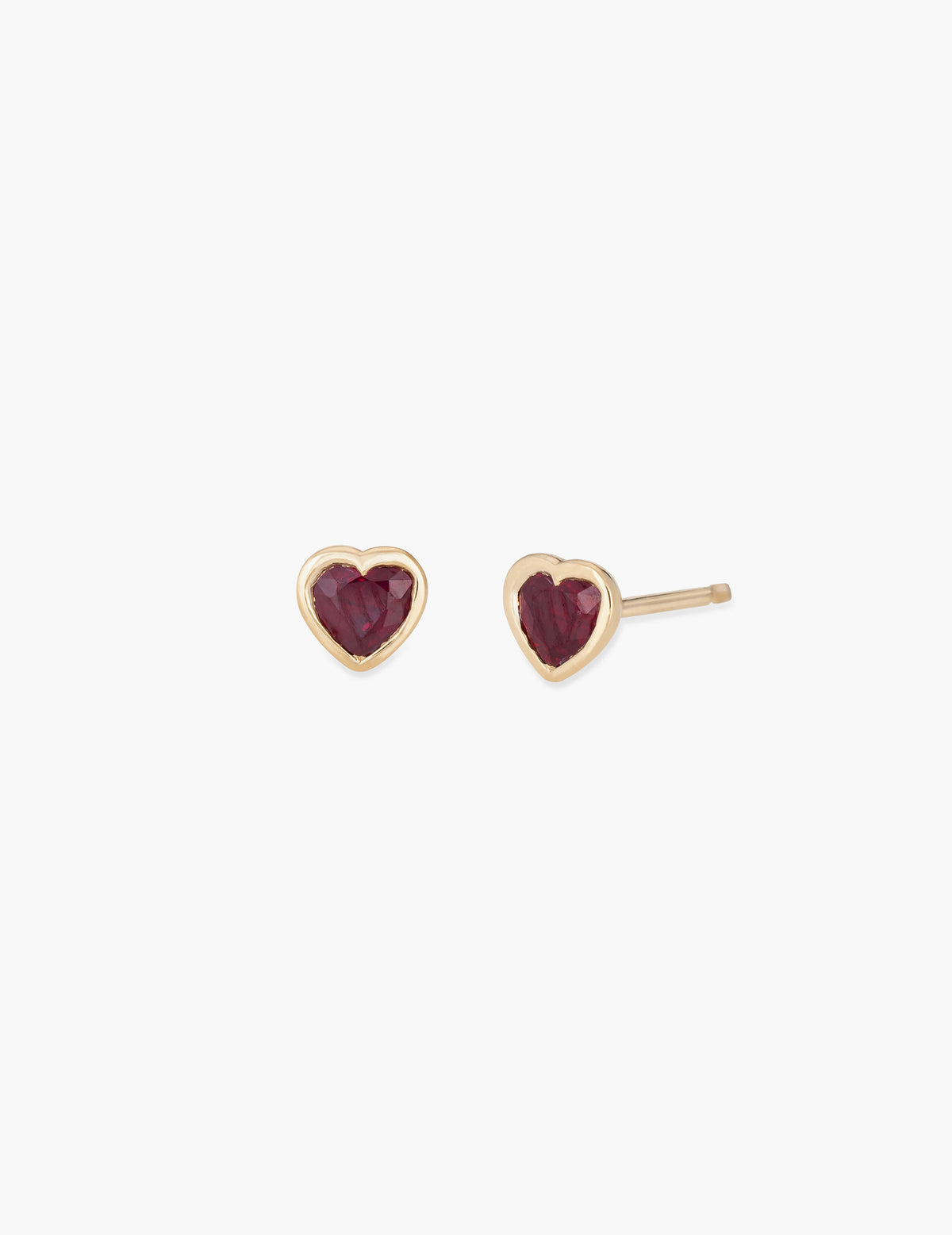 Ruby Heart Studs