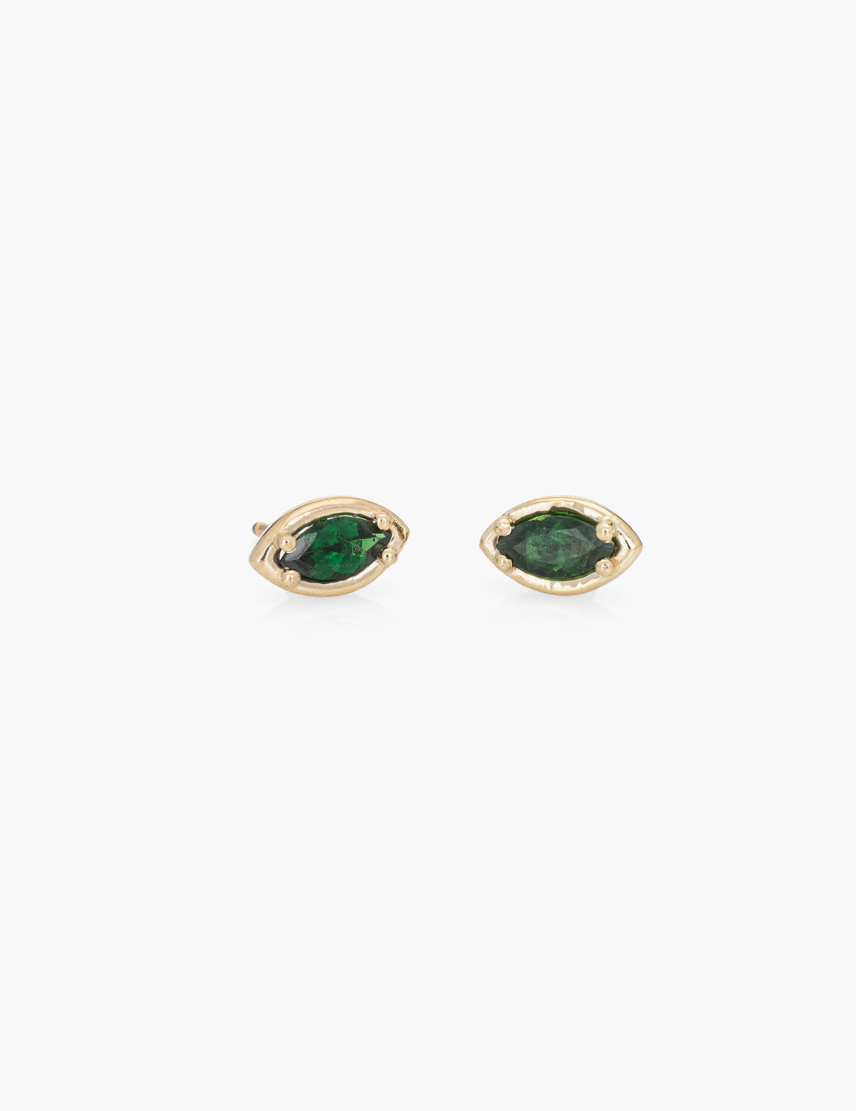 Marquise Studs in Green Tsavorite