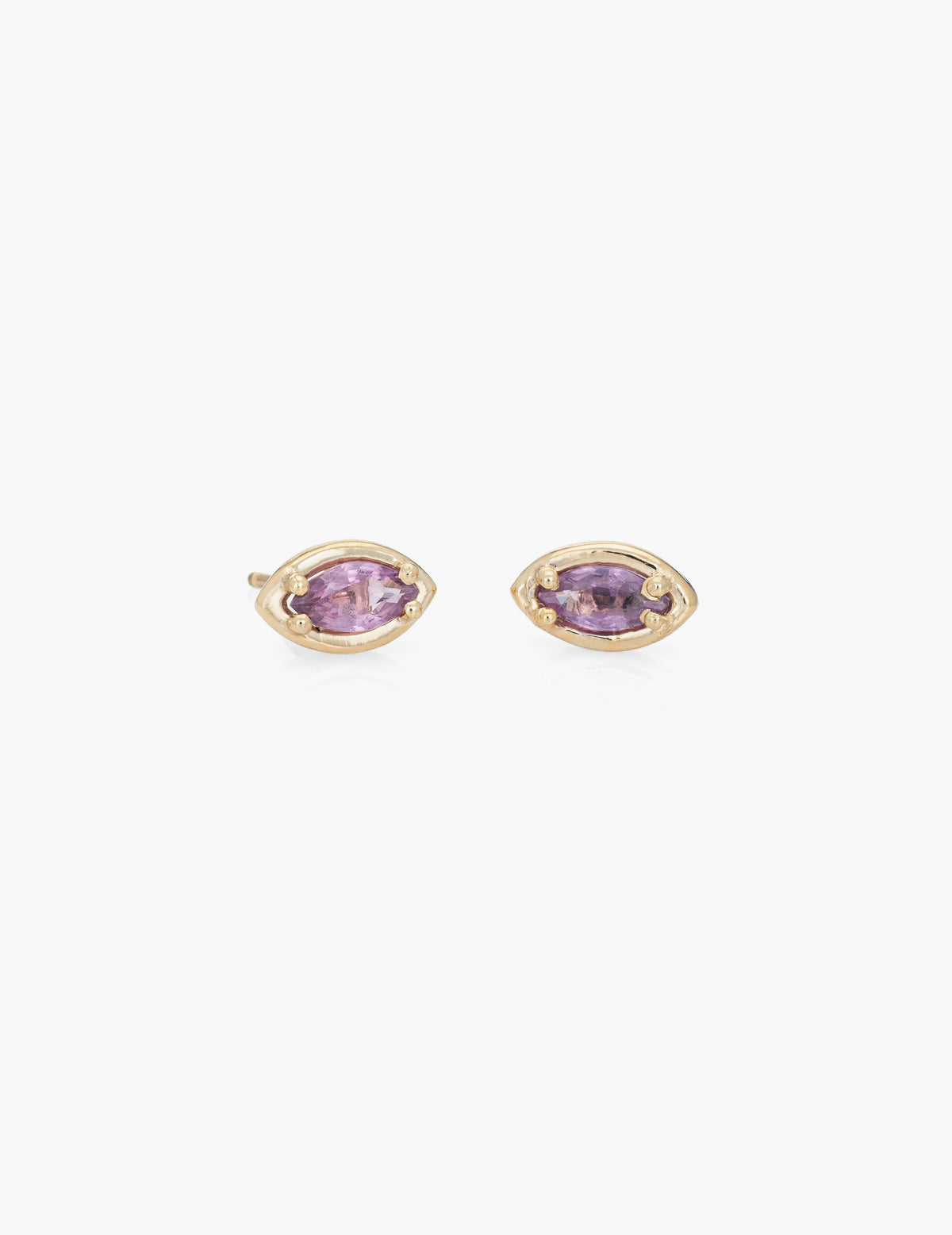 Pink Sapphire Marquise Studs