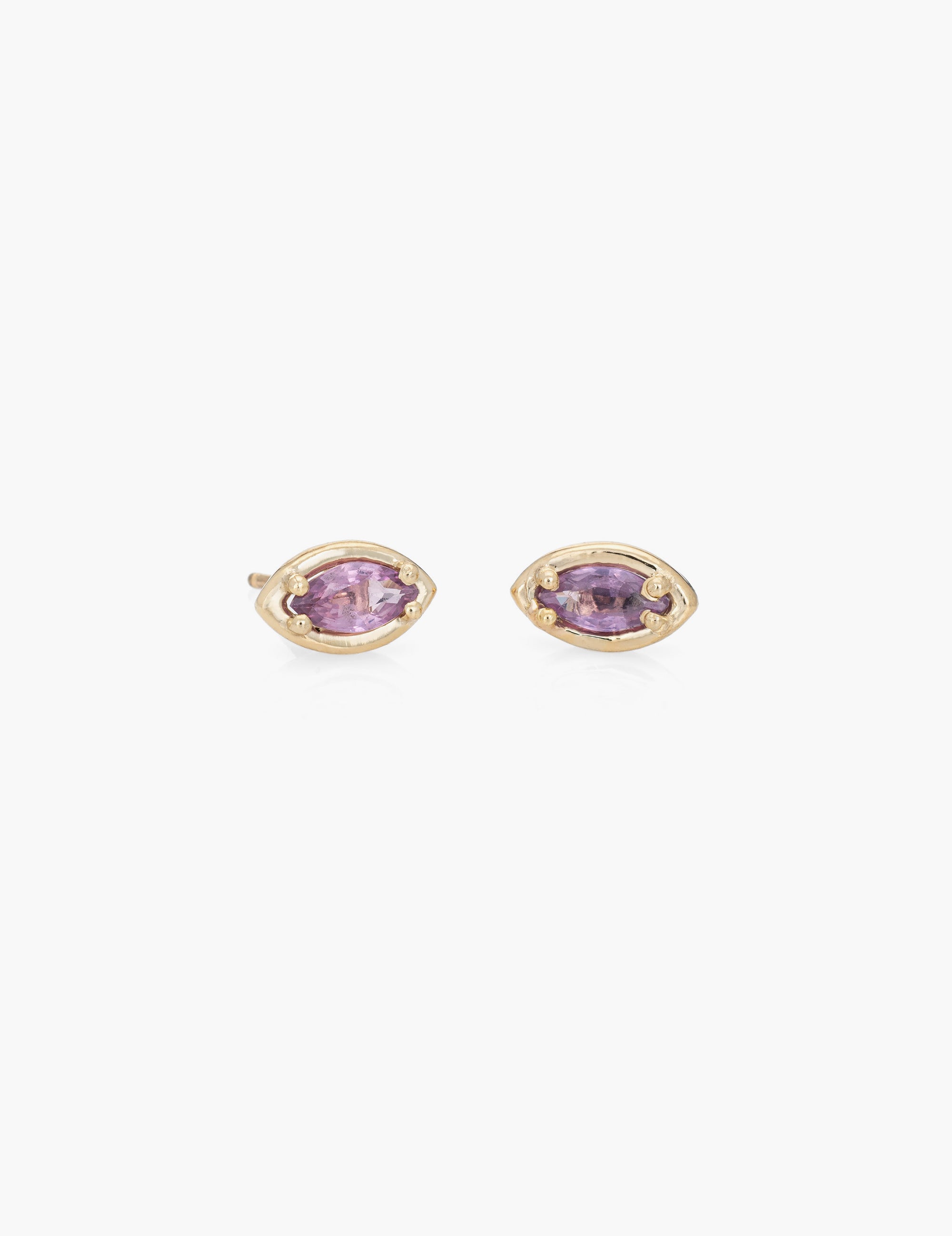 Marquise Studs in Pink Sapphire